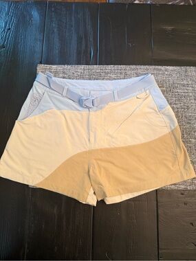 Outdoor Voices Colorblock Shorts in Blue